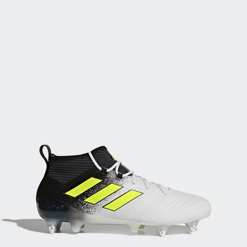 Adidas Ace 17.1 Soft Ground - ποδοσφαιρικα παπουτσια ανδρικα - Ασπρα/Κίτρινα/Μαυρα,Μέγεθος: EU 36 –